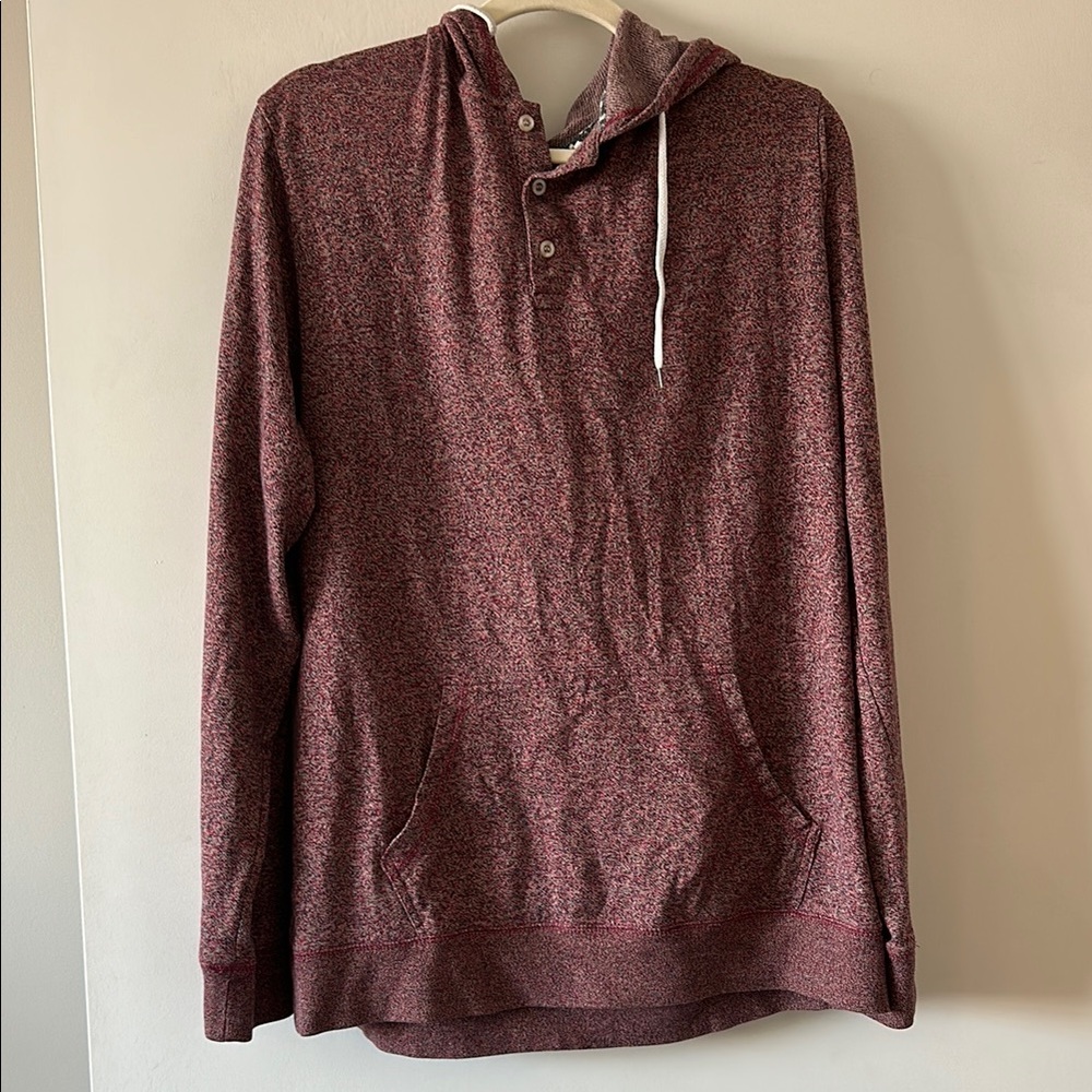 Red Hooded Pullover Sweater